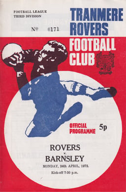 Tranmere Rovers v Barnsley Match Programme 1972-04-24